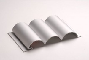 ribbed silver dimensional metal panel