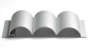 ribbed silver dimensional metal panel