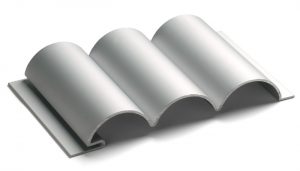 ribbed silver dimensional metal panel