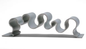 curvy silver dimensional metal panel