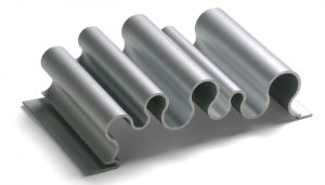 curvy silver metal 3D panel